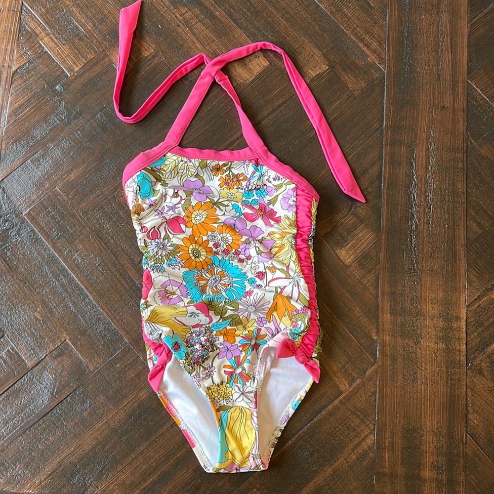 Girls Liberty of London floral halter one piece swimsuit Sz M